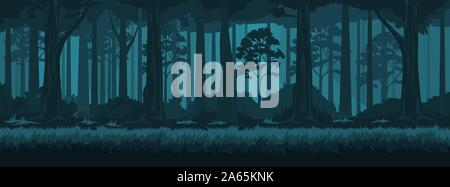 Summer night forest Stock Vector