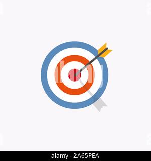 Goal, target icon. Vector illustration, flat design Stock Vector