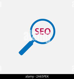 Search, seo icon. Vector illustration, flat design Stock Vector