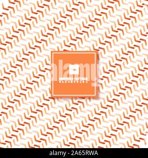 Abstract orange chevron pattern diagonal on white background and texture. Geometric stripes seamless. Vector illustration Stock Vector