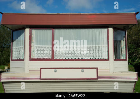 Caravan park in the village of Clarach along the Coastal path on Cardigan Bay near Aberystwyth,Ceredigion,Wales Stock Photo