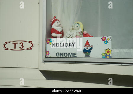 Caravan park in the village of Clarach along the Coastal path on Cardigan Bay near Aberystwyth,Ceredigion,Wales Stock Photo