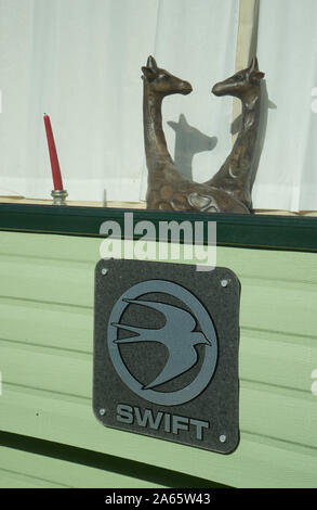 Caravan park in the village of Clarach along the Coastal path on Cardigan Bay near Aberystwyth,Ceredigion,Wales Stock Photo