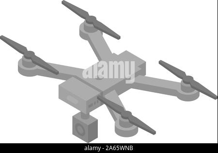 Professional drone icon, isometric style Stock Vector
