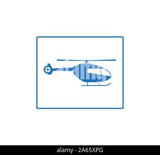 Helicopter, chopper icon. Vector illustration, flat design. Stock Vector