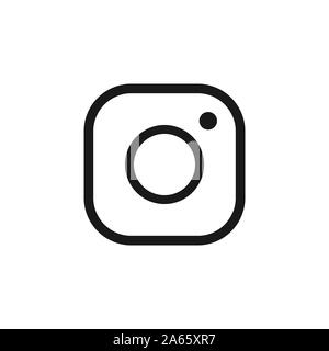 18, October, 2019. Minsk, Belarus. Social networks, instagram icon. Vector illustration, flat design Stock Vector