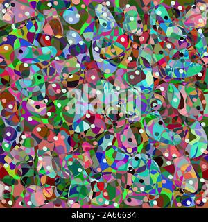 Rainbow multicolor abstract spotted seamless pattern, background from geometrical figures. Colorful bright texture of various shapes for creative fabr Stock Vector