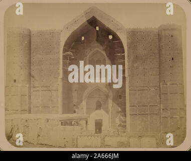 Syr-Darya Oblast City of Turkestan Main Facade of Saint Sultan Akhmed Iassavi's Mausoleum Stock Photo