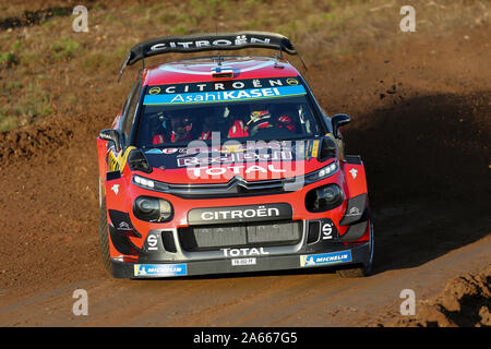 Salou, Catalonia, Spain. 24th Oct, 2019. World Rally Championship, Spain Rally, Pre event Shakedown; Esapekka LAPPI (FIN) and Janne FERM (FIN) in their CITROEN TOTAL WRT/CITROEN C3 WRC during Rally Spain shakedown - Editorial Use Credit: Action Plus Sports/Alamy Live News Stock Photo