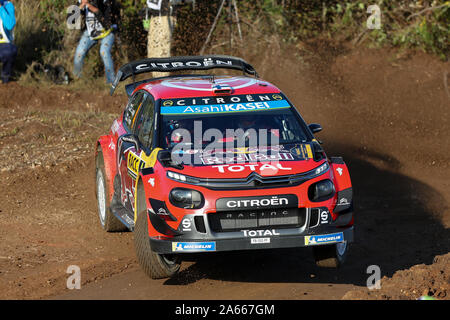 Salou, Catalonia, Spain. 24th Oct, 2019. World Rally Championship, Spain Rally, Pre event Shakedown; Esapekka LAPPI (FIN) and Janne FERM (FIN) in their CITROEN TOTAL WRT/CITROEN C3 WRC during Rally Spain shakedown - Editorial Use Credit: Action Plus Sports/Alamy Live News Stock Photo