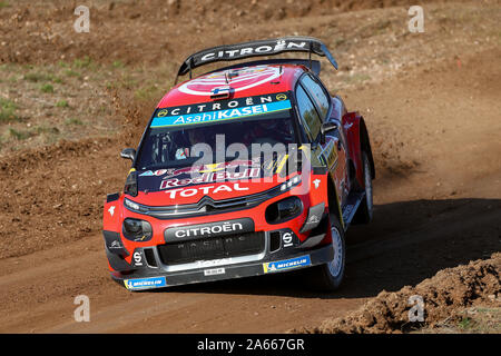 Salou, Catalonia, Spain. 24th Oct, 2019. World Rally Championship, Spain Rally, Pre event Shakedown; Esapekka LAPPI (FIN) and Janne FERM (FIN) in their CITROEN TOTAL WRT/CITROEN C3 WRC during Rally Spain shakedown - Editorial Use Credit: Action Plus Sports/Alamy Live News Stock Photo