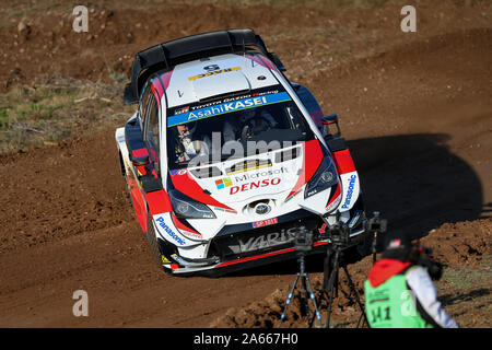 Salou, Catalonia, Spain. 24th Oct, 2019. World Rally Championship, Spain Rally, Pre event Shakedown; Kris MEEKE (GBR) and Sebastian MARSHALL (GBR) set the fastest time in their TOYOTA GAZOO RACING WRT/TOYOTA Yaris WRC during Rally Spain shakedown - Editorial Use Credit: Action Plus Sports/Alamy Live News Stock Photo