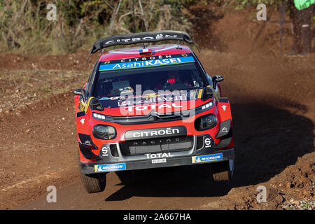 Salou, Catalonia, Spain. 24th Oct, 2019. World Rally Championship, Spain Rally, Pre event Shakedown; Sebastien OGIER (FRA) and Julien INGRASSIA (FRA) in their CITROEN TOTAL WRT/CITROEN C3 WRC during Rally Spain shakedown - Editorial Use Credit: Action Plus Sports/Alamy Live News Stock Photo