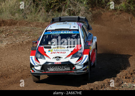 Salou, Catalonia, Spain. 24th Oct, 2019. World Rally Championship, Spain Rally, Pre event Shakedown; Ott T?NAK (EST) and Martin JARVEOJA (EST) in their TOYOTA GAZOO RACING WRT/TOYOTA Yaris WRC during Rally Spain shakedown - Editorial Use Credit: Action Plus Sports/Alamy Live News Stock Photo