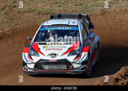 Salou, Catalonia, Spain. 24th Oct, 2019. World Rally Championship, Spain Rally, Pre event Shakedown; Ott T?NAK (EST) and Martin JARVEOJA (EST) in their TOYOTA GAZOO RACING WRT/TOYOTA Yaris WRC during Rally Spain shakedown - Editorial Use Credit: Action Plus Sports/Alamy Live News Stock Photo