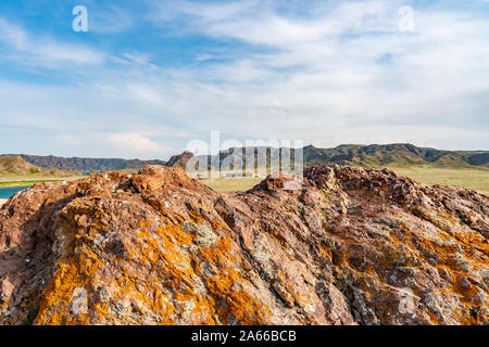 Kapchagay Krepost Nomad Breathtaking Picturesque Surrounding Landscape View on a Sunny Blue Sky Day Stock Photo