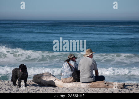 Tourists on the beach at Carmel -by-the-Sea California USA Stock Photo