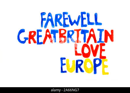 White background with the words Farewell Great Britain (Brexit concept) Stock Photo