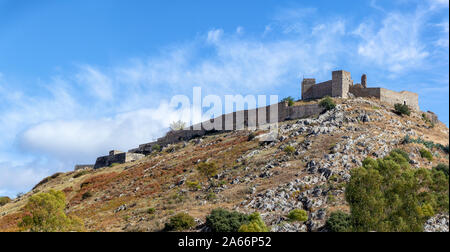 The Aracena castle built between the 13th and 15th centuries over the ruins of an older Moorish Castle Stock Photo