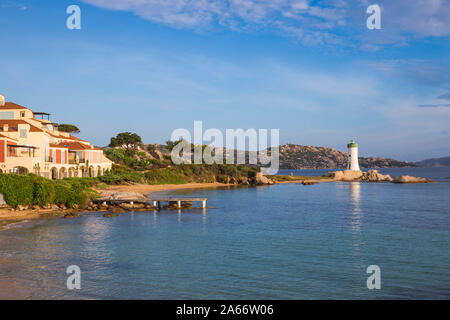 Italy, Sardinia, Sassari Province, Palau, Porto Faro Lighthouse Stock Photo