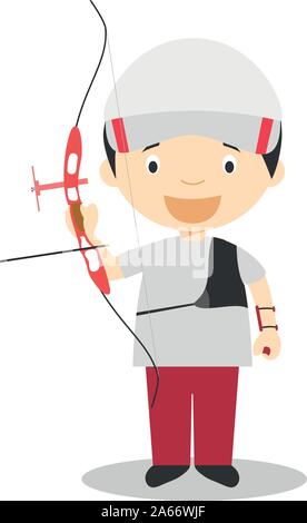 Sports cartoon vector illustrations: Archery Stock Vector