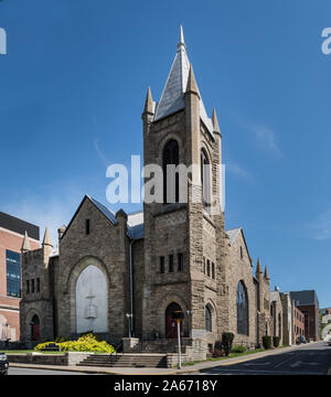 Wesley United Methodist Church (formerly the First Methodist Episcopal Church) in Morgantown, West Virginia Stock Photo