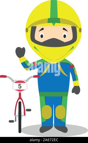 Sports cartoon vector illustrations: BMX Cycling Stock Vector