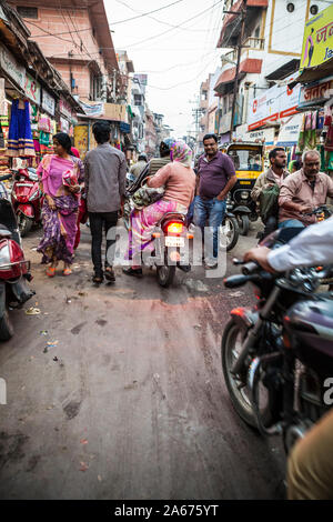 Street Scene. Sardar Market, Jodhpur, Rajasthan, India. Stock Photo