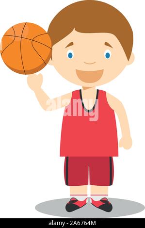 Sports cartoon vector illustrations: Basketball Stock Vector