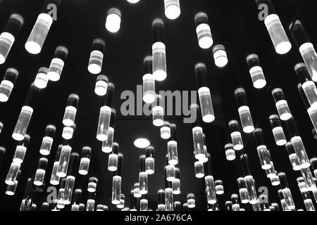 Bangkok,Thailand-02 APR 2018: LED plastic tube Light on black color roof Stock Photo