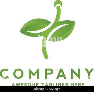 Sprout green leaf isolated on white background. Sprout icon simple sign. Stock Vector