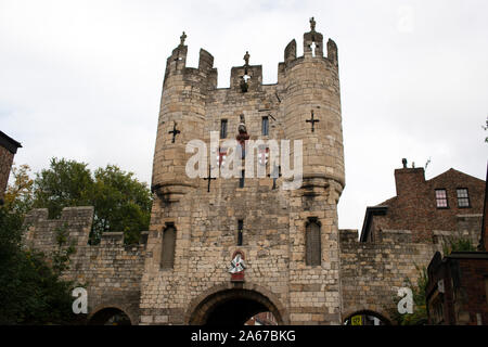 In Medieval times Micklegate Bar was the most important of the four gates that were used to enter the city of York in northern England. Stock Photo