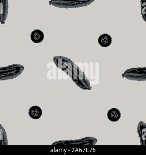 Seamless pattern with hand drawn stylized cucumber stock illustration Stock Vector