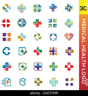 Medical logo, medical center logo, heart logo, health logo, doctor logo, medicine logo Stock Vector