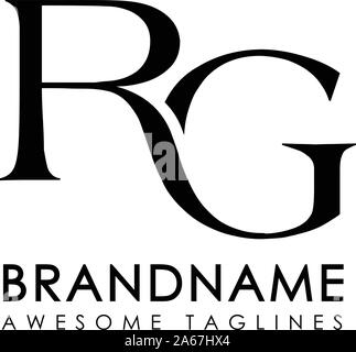 creative simple initial letters RG logo monogram style Stock Vector