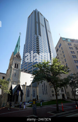 Christ Church Cathedral and salesforce tower  indianapolis indiana USA Stock Photo