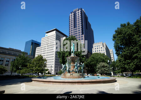 Depew memorial fountain in university park indianapolis indiana USA Stock Photo