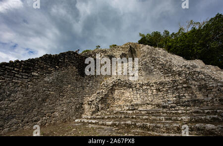 Nohoch Mul Pyramid in Coba, Mexico Stock Photo