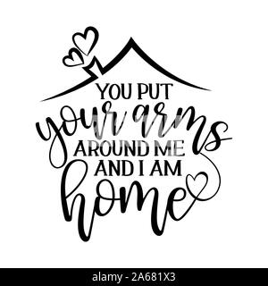 Home is where your Heart is - Typography poster. Handmade