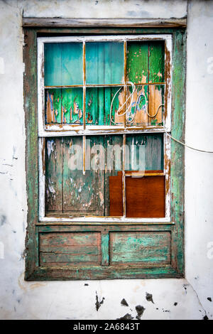An old wooden window frame with peeling paint Stock Photo - Alamy
