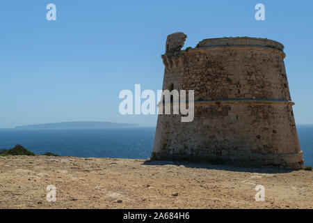 Old defense tower: Torre de sa punta Prima, Formentera Stock Photo