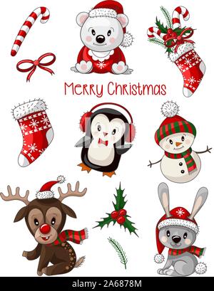 cute christmas animals drawings