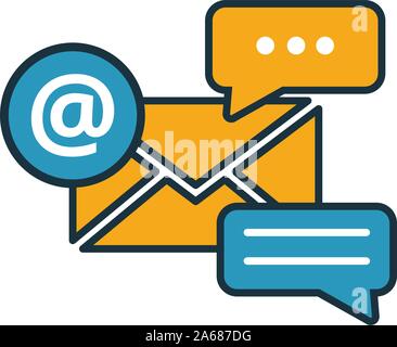 Email Marketing icon set. Four elements in diferent styles from online marketing icons collection. Creative email marketing icons filled, outline Stock Vector