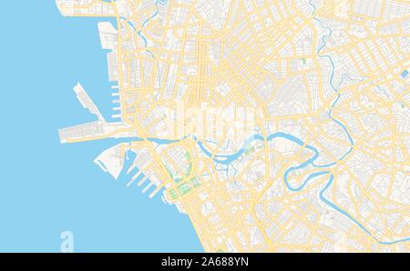 Printable street map of Manila, Philippines. Map template for business use. Stock Vector