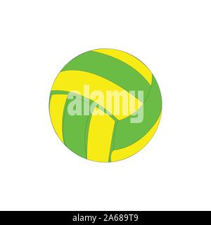 neon green and yellow volleyball ball on white Stock Vector