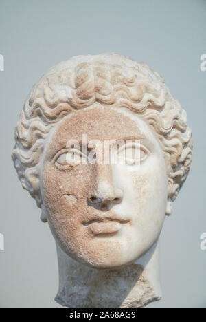 Head of Hera or Juno -.National Archaeological Museum - Athens, Greece Stock Photo