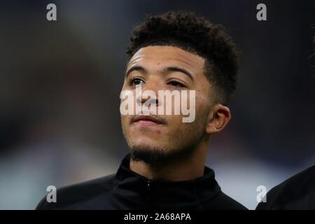 Milan, Italien. 23rd Oct, 2019. firo: 23.10.2019, football, Champions League, season 2019/2020, 3rd group match Inter Milan - Borussia Dortmund 2-0, Jadon Sancho, Borussia Dortmund, Borussia, BVB, portrait, | usage worldwide Credit: dpa/Alamy Live News Stock Photo