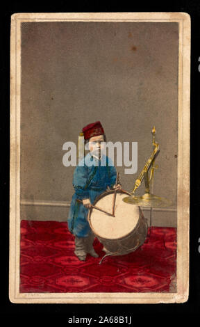 Wisconsin infant drummer, Willie Bagley, as he performed at Barnum's Museum, New York, March 1864 Stock Photo