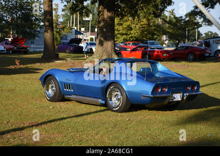 A 1969 Chevrolet Corvette with a big block 427cid Engine at a car show. Stock Photo