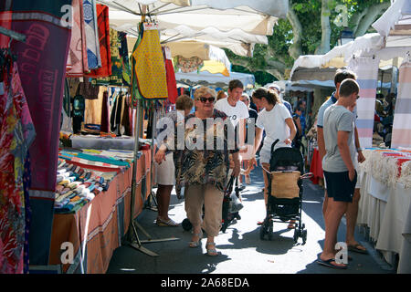 Outdoor Saturday market Fayence Var Provence France Stock Photo
